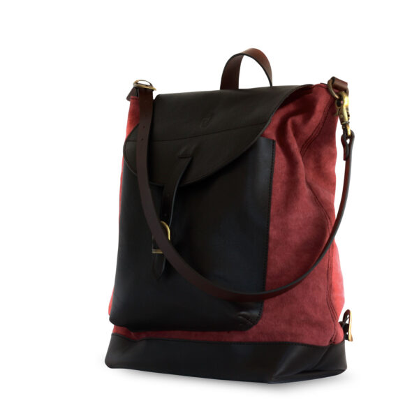 Borsa Zaino canvas e pelle