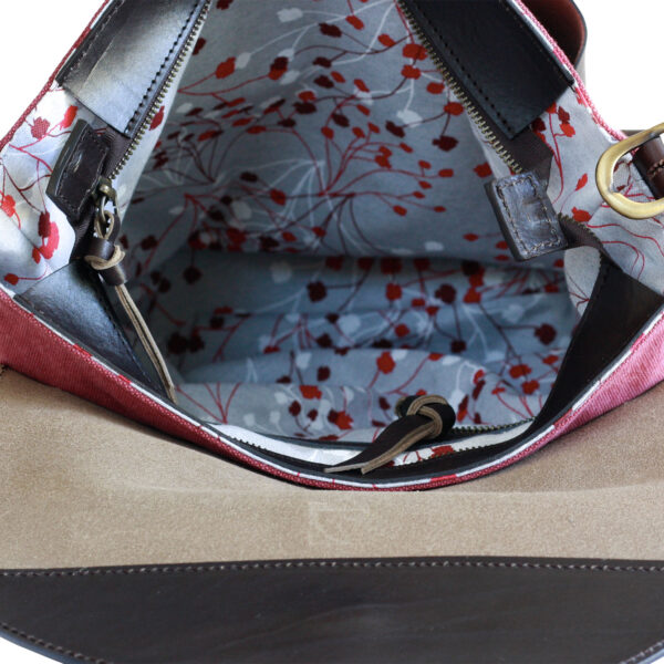 Borsa Zaino canvas e pelle