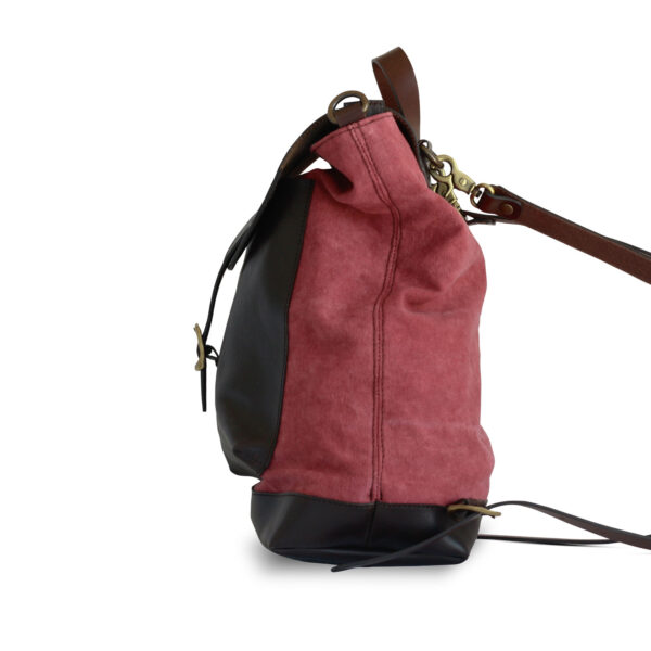 Borsa Zaino canvas e pelle